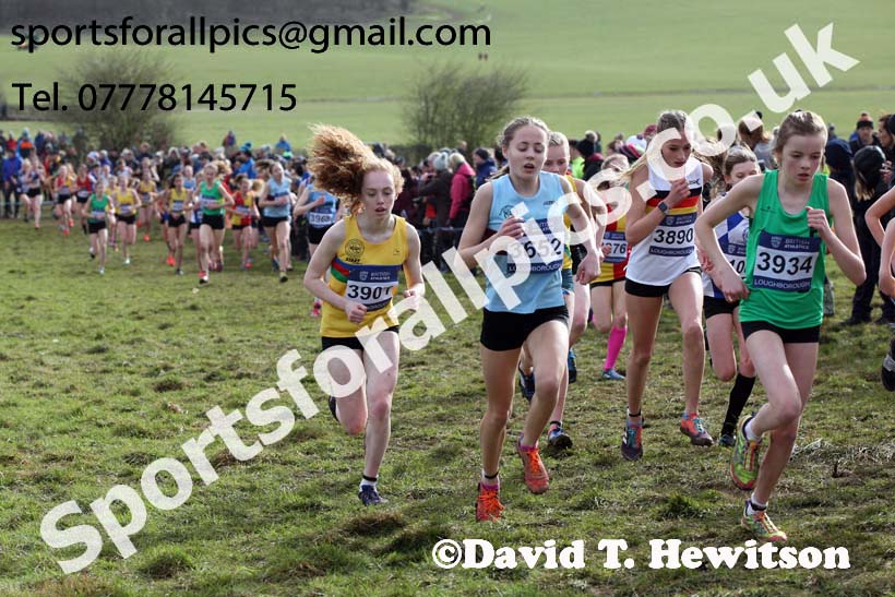 Girls under-15s 2019 British Athletics Inter Counties Cross Country, Prestwood Hall, Loughborough. Photo:  David T. Hewitson/Sports for All Pics